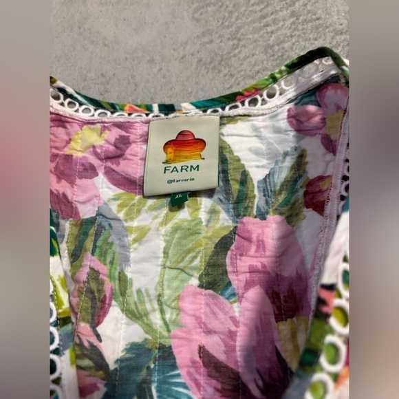 Farm Rio Off-White Painted Flowers Romper - Picture 5 of 11